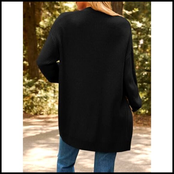 Oversized Knit Cardigan with Pockets, Soft, Slouchy Fit, Cuffed Sleeves - Picture 4 of 7